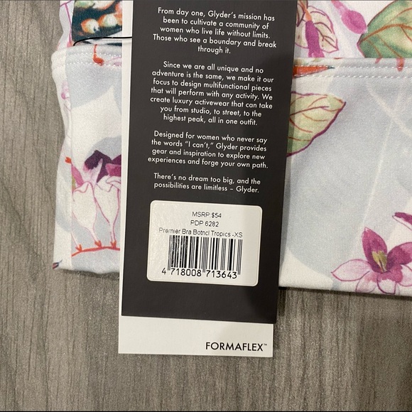 Glyder Premier Bra Botanical Tropics - Size XS - Picture 8 of 9